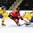 GRAND FORKS, NORTH DAKOTA - APRIL 23: Canada's Cameron Morrison #23 with a scoring chance against Sweden's Filip Gustavsson #1 while Erik Brannstom #14 defends during semifinal round action at the 2016 IIHF Ice Hockey U18 World Championship. (Photo by Minas Panagiotakis/HHOF-IIHF Images)

